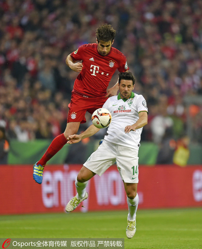 德国杯-穆勒梅开二度 拜仁2-0胜不莱梅进决赛