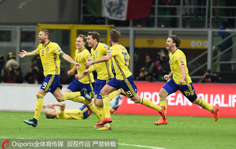 瑞典隊員慶祝晉級