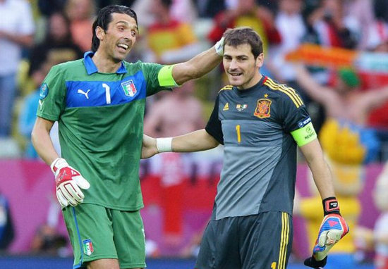 布馮與卡西利亞斯昔日同場競技（圖片來源於網絡）