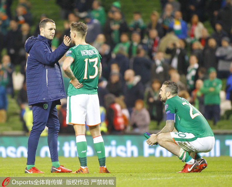 愛爾蘭隊員失望不已