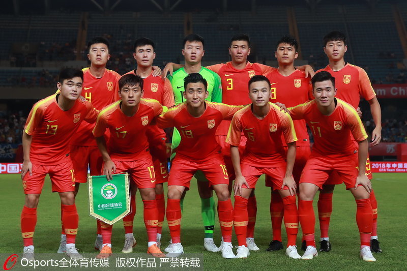 中國隊首發隊員合影