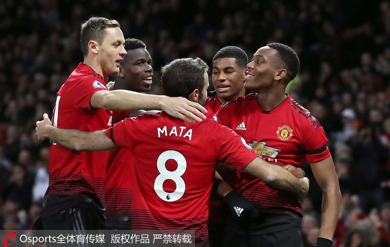 曼聯隊慶祝進球