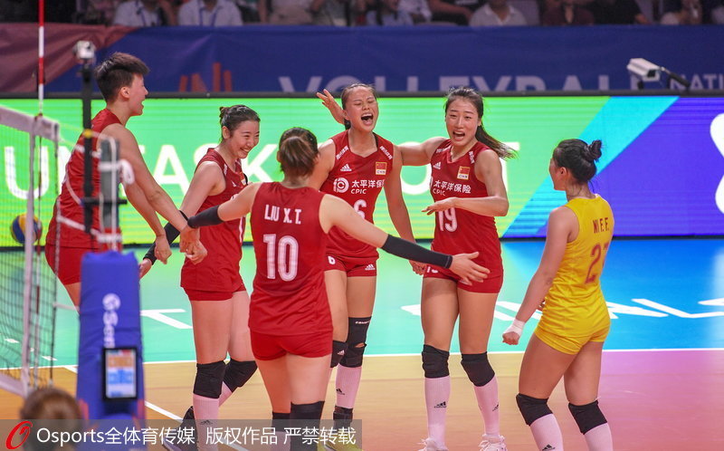 中國隊慶祝得分