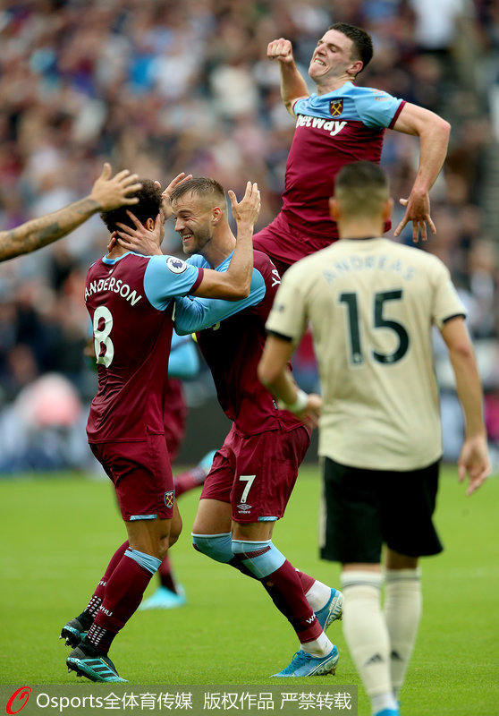 西漢姆球員欣喜若狂