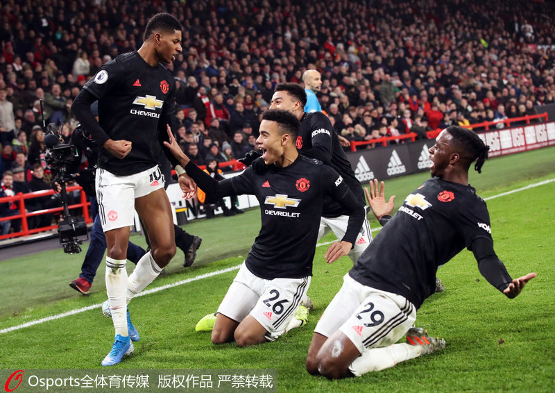 曼聯球員慶祝進球