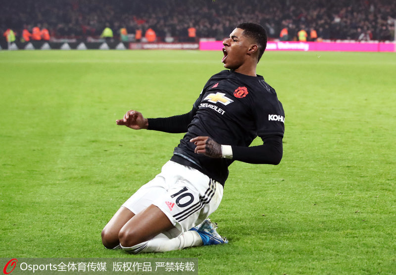 拉什福德慶祝進球