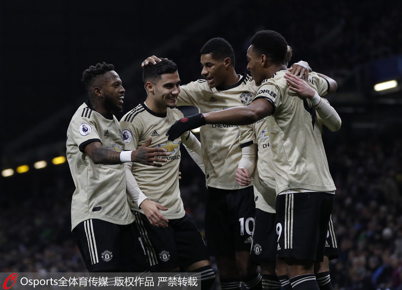 曼聯球員慶祝進球