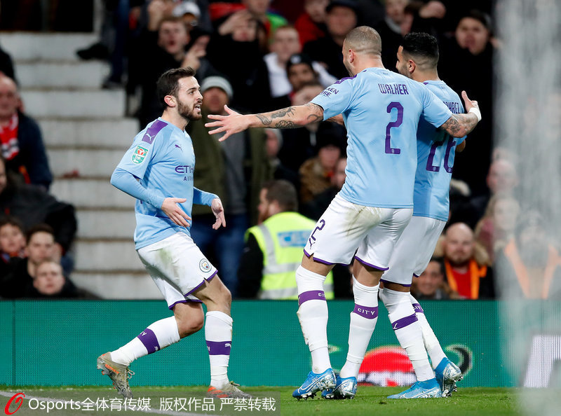 曼城隊員慶祝進球
