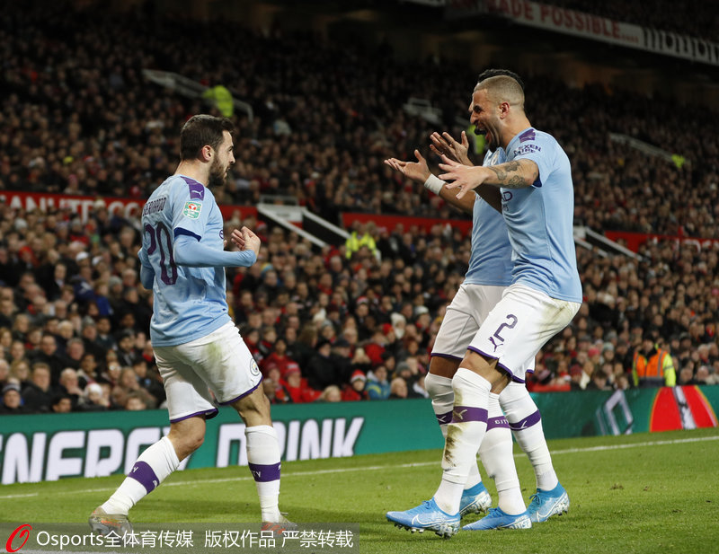 曼城隊員慶祝進球