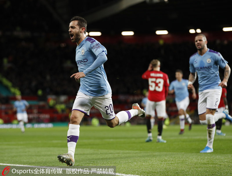 曼城隊員慶祝進球