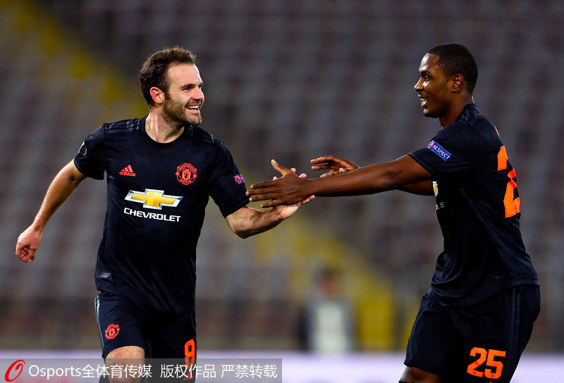 曼聯隊員慶祝進球