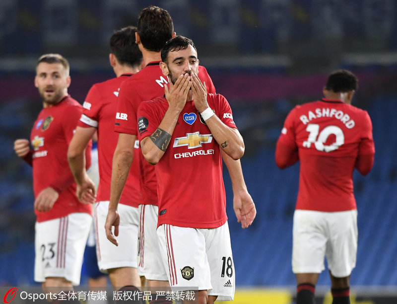 布魯諾-費爾南德斯慶祝進球