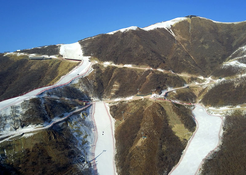 這是1月19日拍攝的國家高山滑雪中心（無人機照片）。