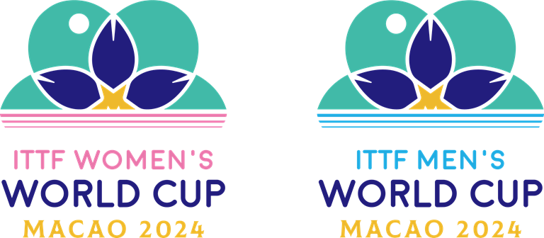 2024年國際乒聯女單、男單世界杯會徽。圖片來源：國際乒聯官網